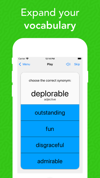 WordPal vocabulary level screenshot